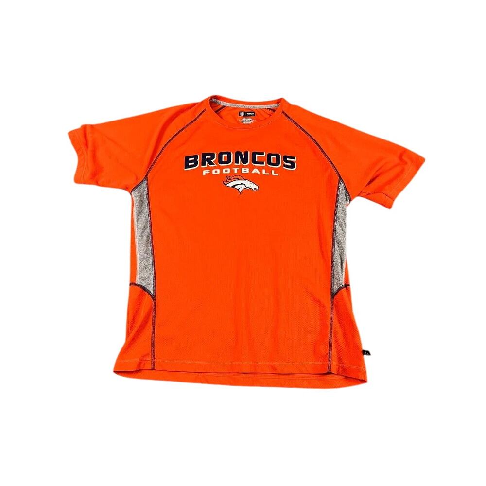 NFL Denver Broncos Mens XL Orange Performance Shirt Team Apparel Football Tee *